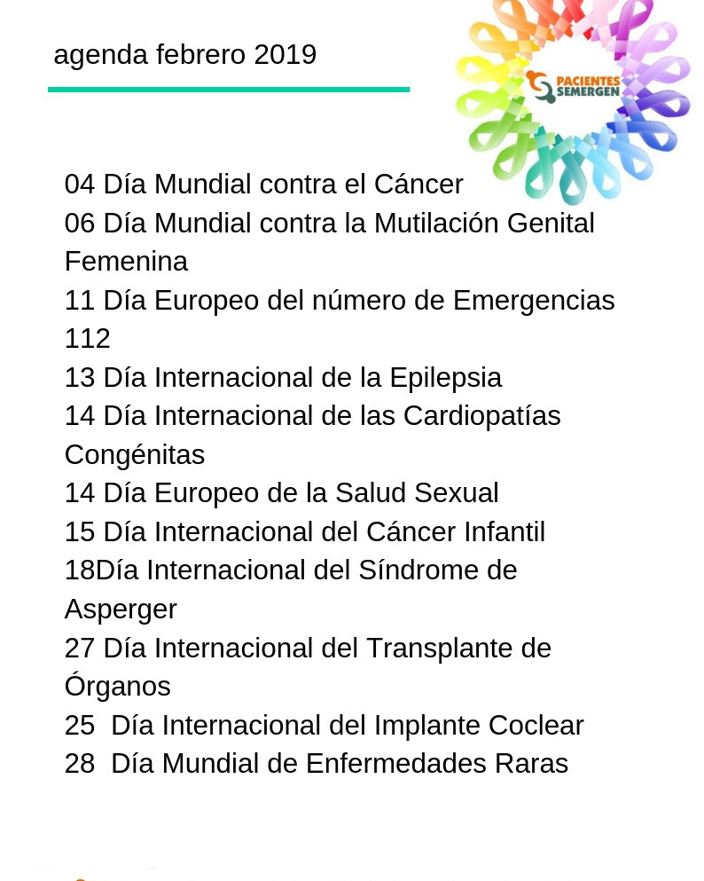 Calendario Febrero 2019