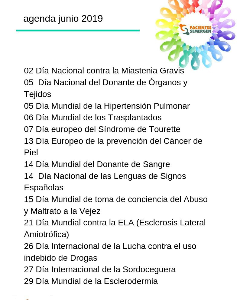 Calendario Junio 2019