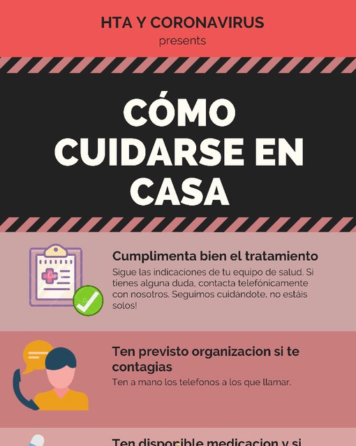 HTA & Coronavirus. Cómo cuidarse en casa Divulgación